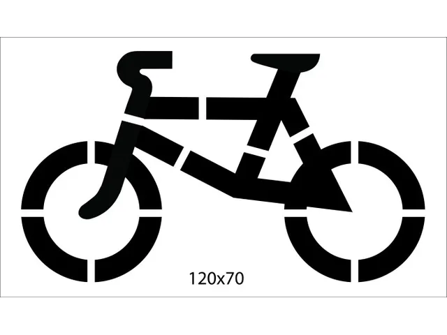 Șablon bicicletă de 120x70 cm pentru marcarea pistelor de biciclete
