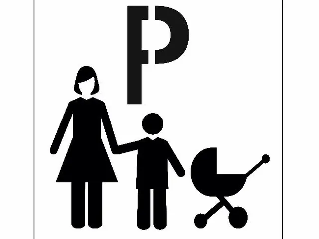 Șablon parcare mamă și copil, cu pictogramă și litera P